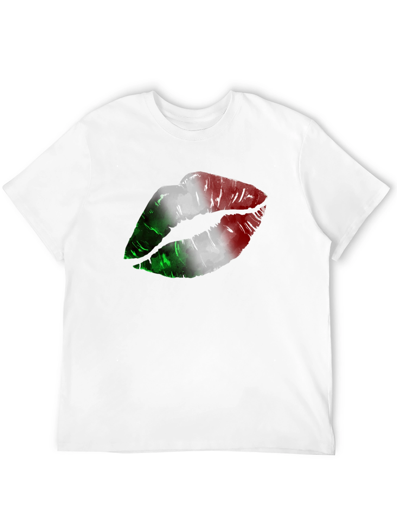 Black Italian Flag Lips Graphic T-Shirt view 12