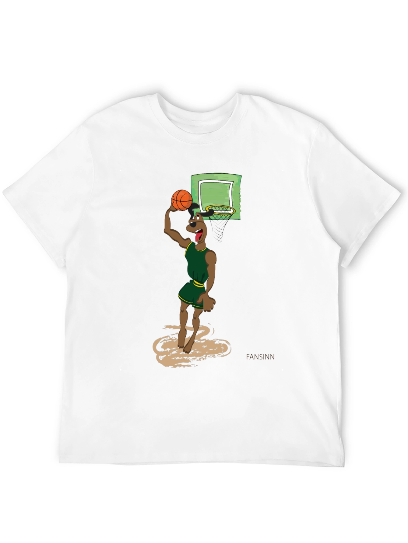 Black Cartoon Dog Basketball Graphic T-Shirt view 12