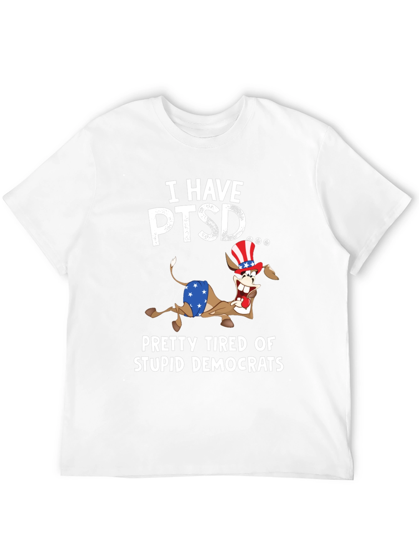 Black I Have PTSD Funny Political Slogan T-Shirt view 12