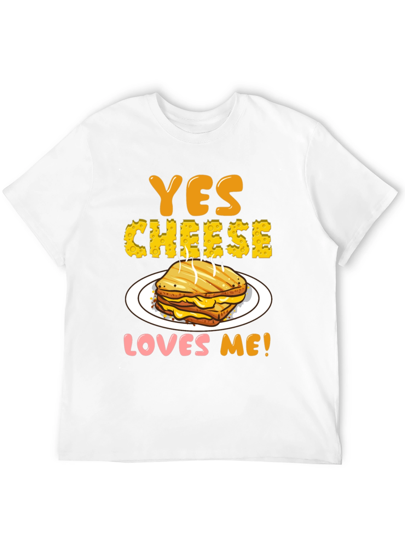Yes Cheese Loves Me T-Shirt, Grilled Cheese Graphic Tee - 12