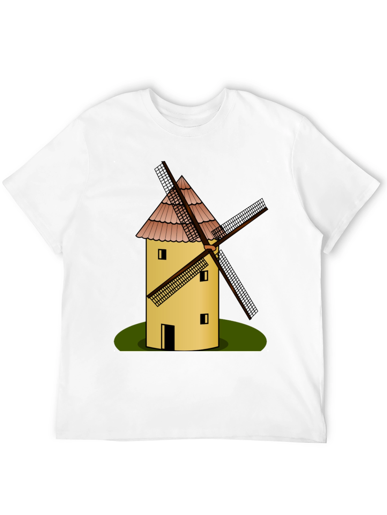 Black Windmill Graphic T-Shirt - Black Cotton Tee view 12