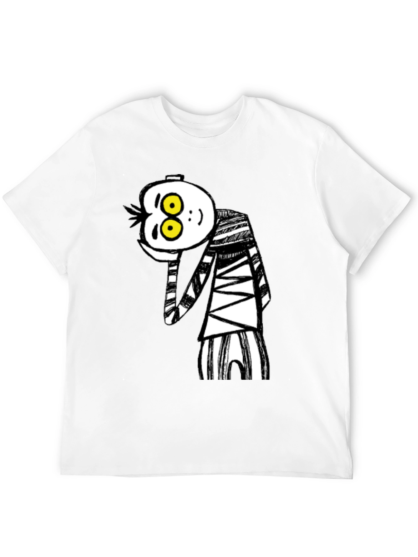 Black Whimsical Cartoon Character Graphic T-Shirt view 12