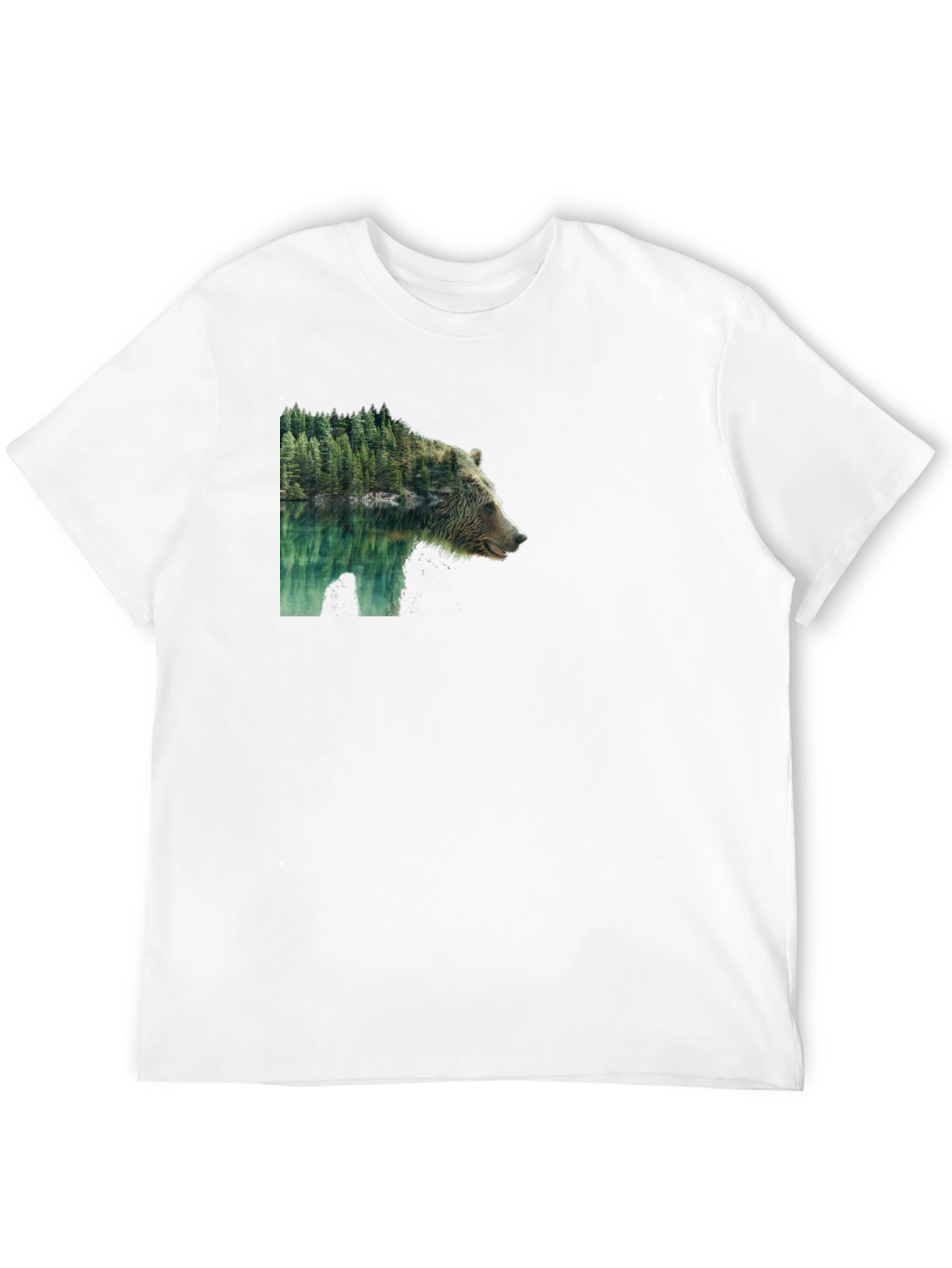 Black Bear & Forest Graphic Tee - Nature Inspired Print view 12