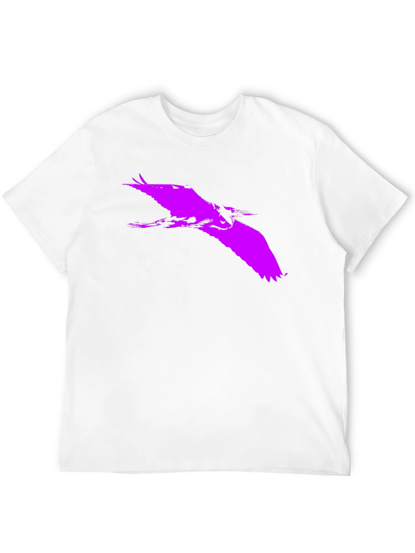 Black Bold Purple Heron Silhouette on Black Tee view 12