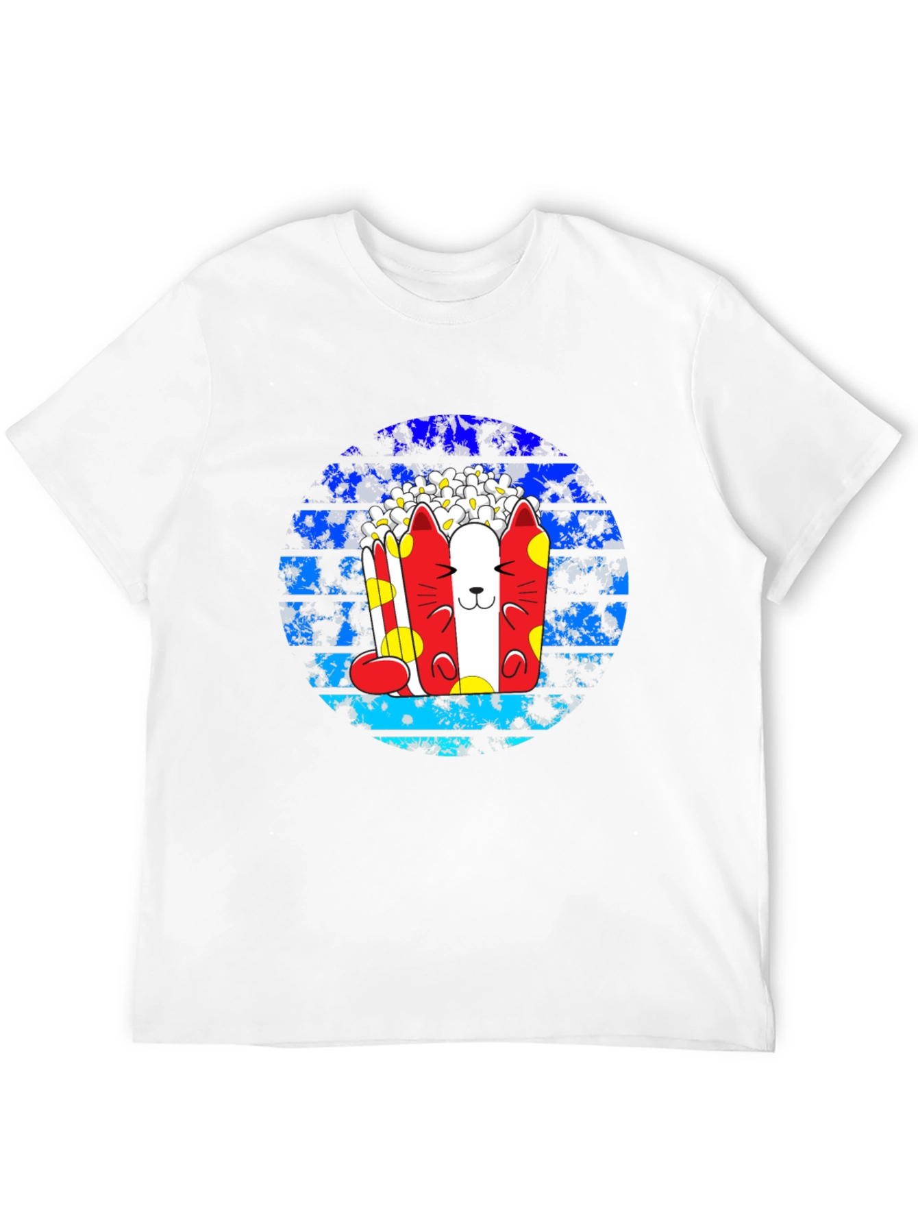 Black Popcorn Cat Graphic T-Shirt - Unique Design view 12