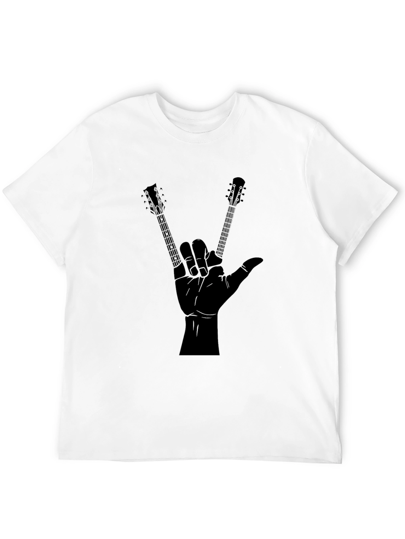 Black Rock On Guitar Hand T-Shirt - Music Lover Tee view 12