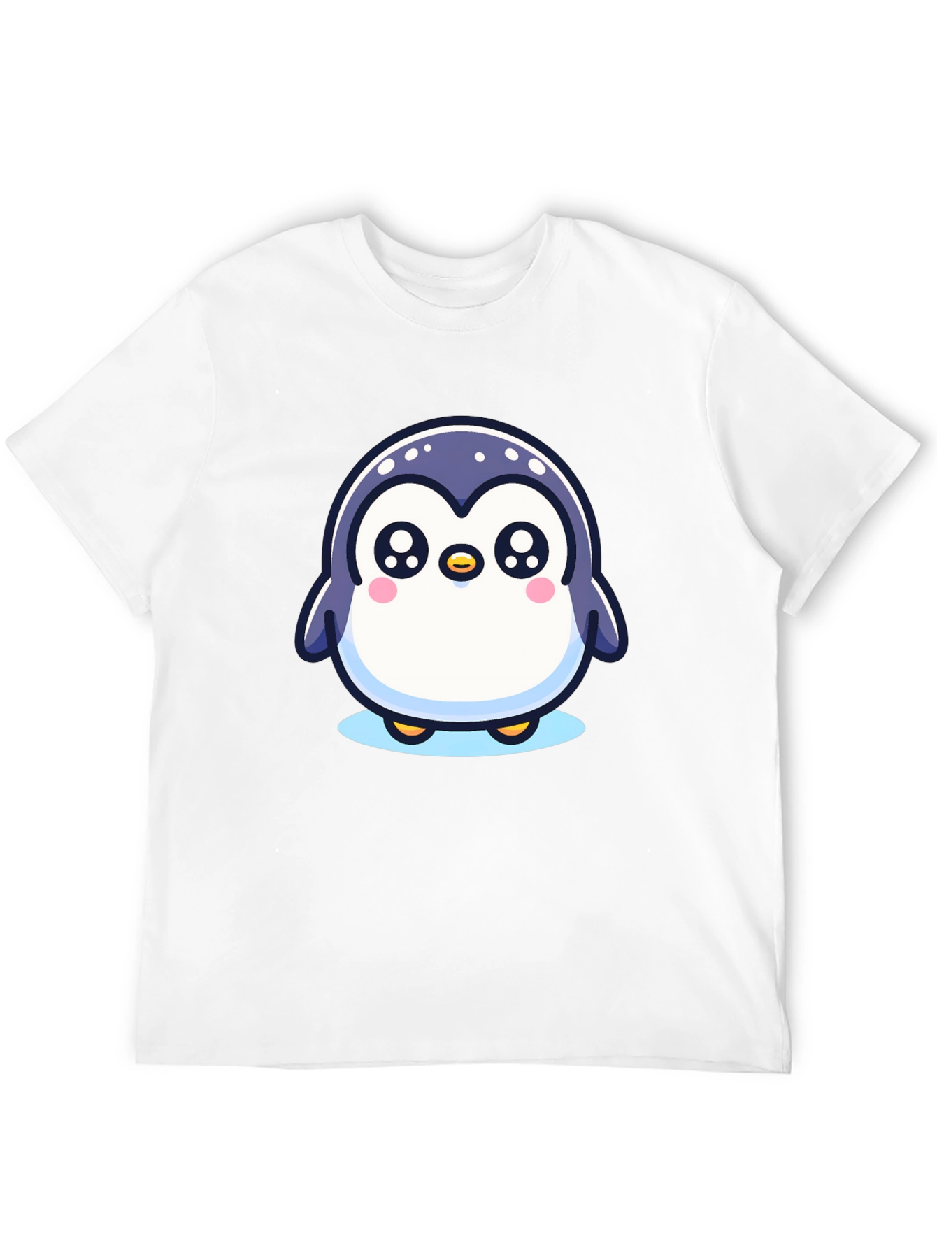 Black Cute Penguin Graphic Black T-Shirt view 12