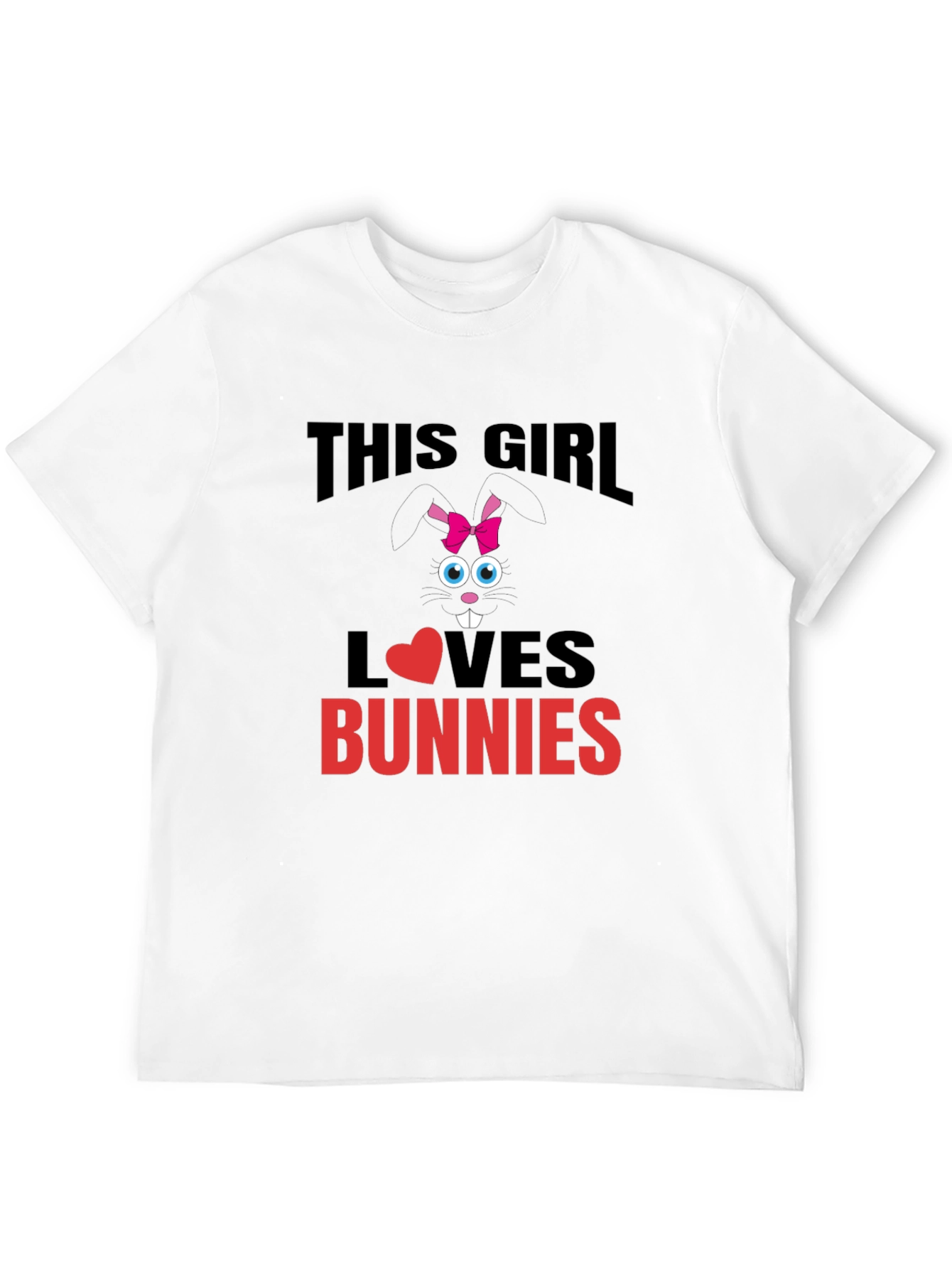 Black This Girl Loves Bunnies T-Shirt - Black Cotton Tee view 12