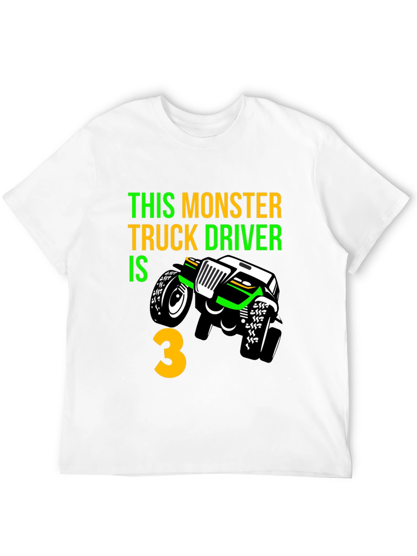 Black Monster Truck 3rd Birthday T-Shirt view 12