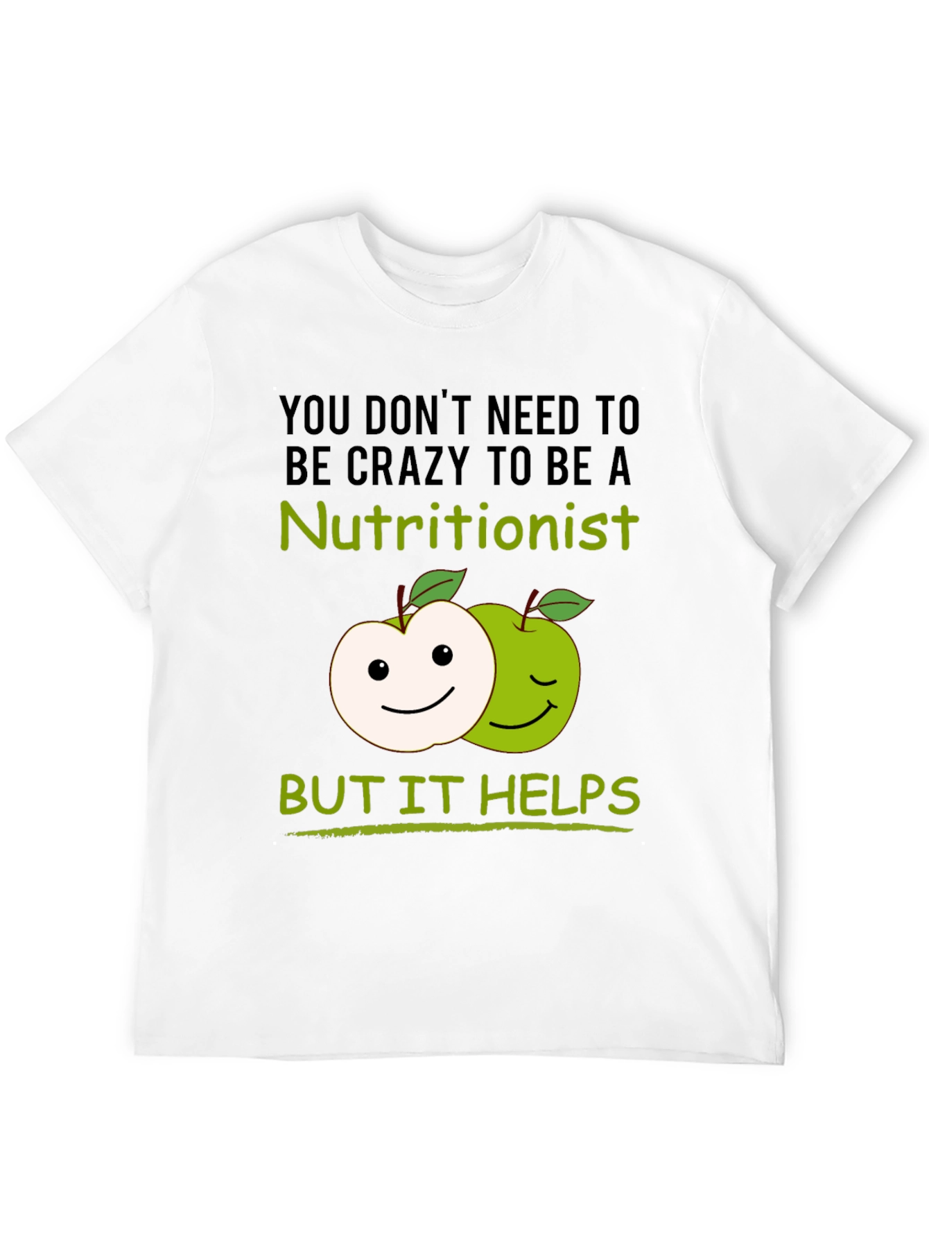Black Nutritionist Humor T-Shirt - Crazy Helps! view 12
