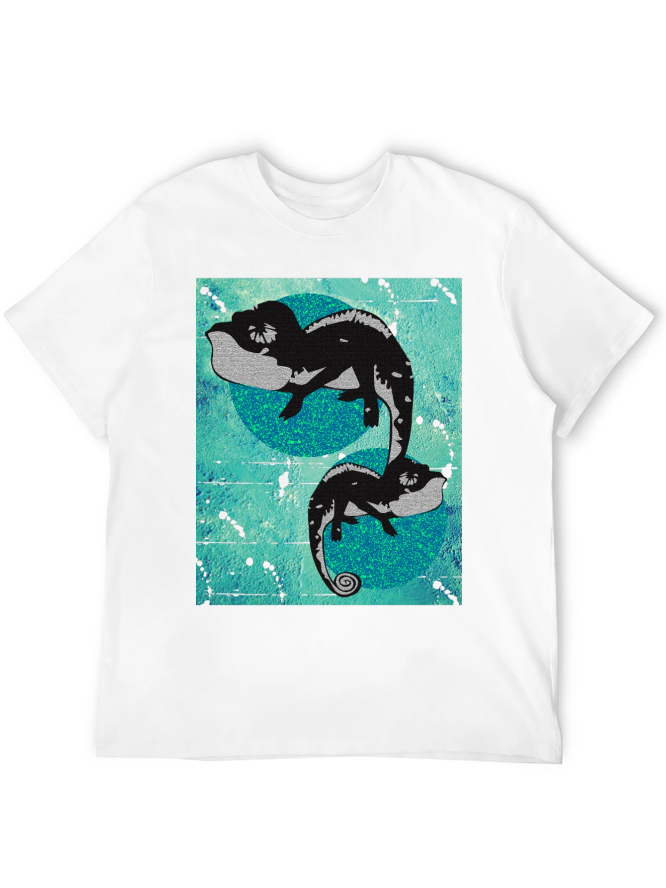 Black Chameleon Graphic Print Black T-Shirt view 12