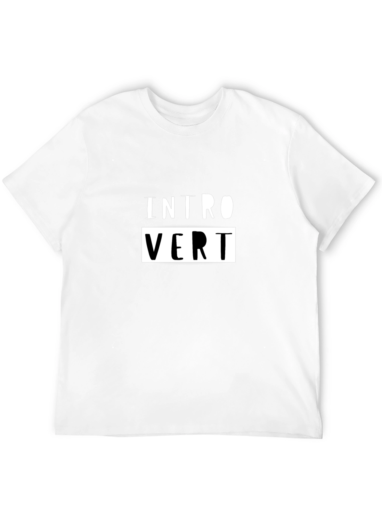 Black Introvert Graphic T-Shirt - Black Cotton Tee view 12