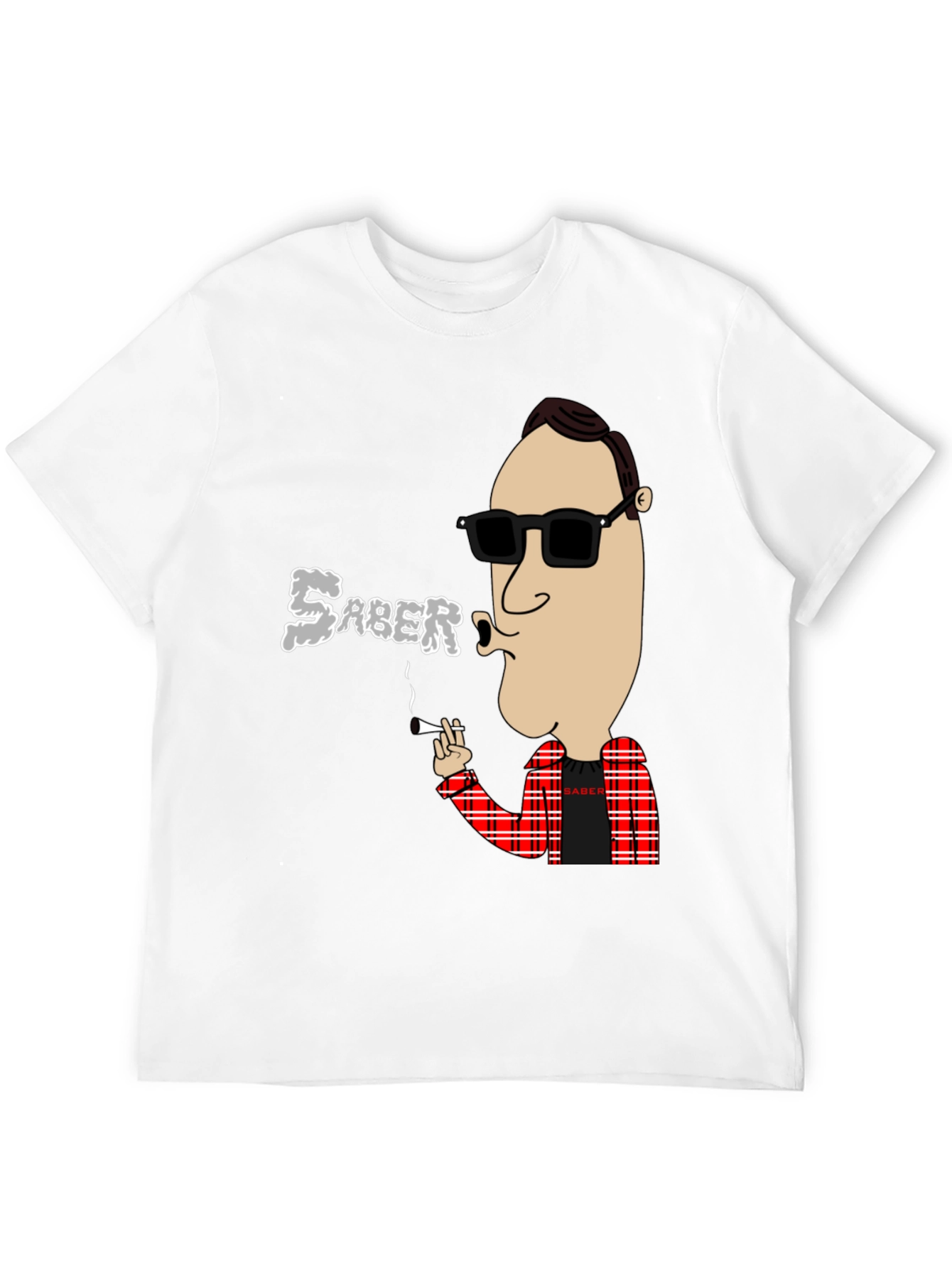 Black Saber Smoking Cartoon T-Shirt view 12