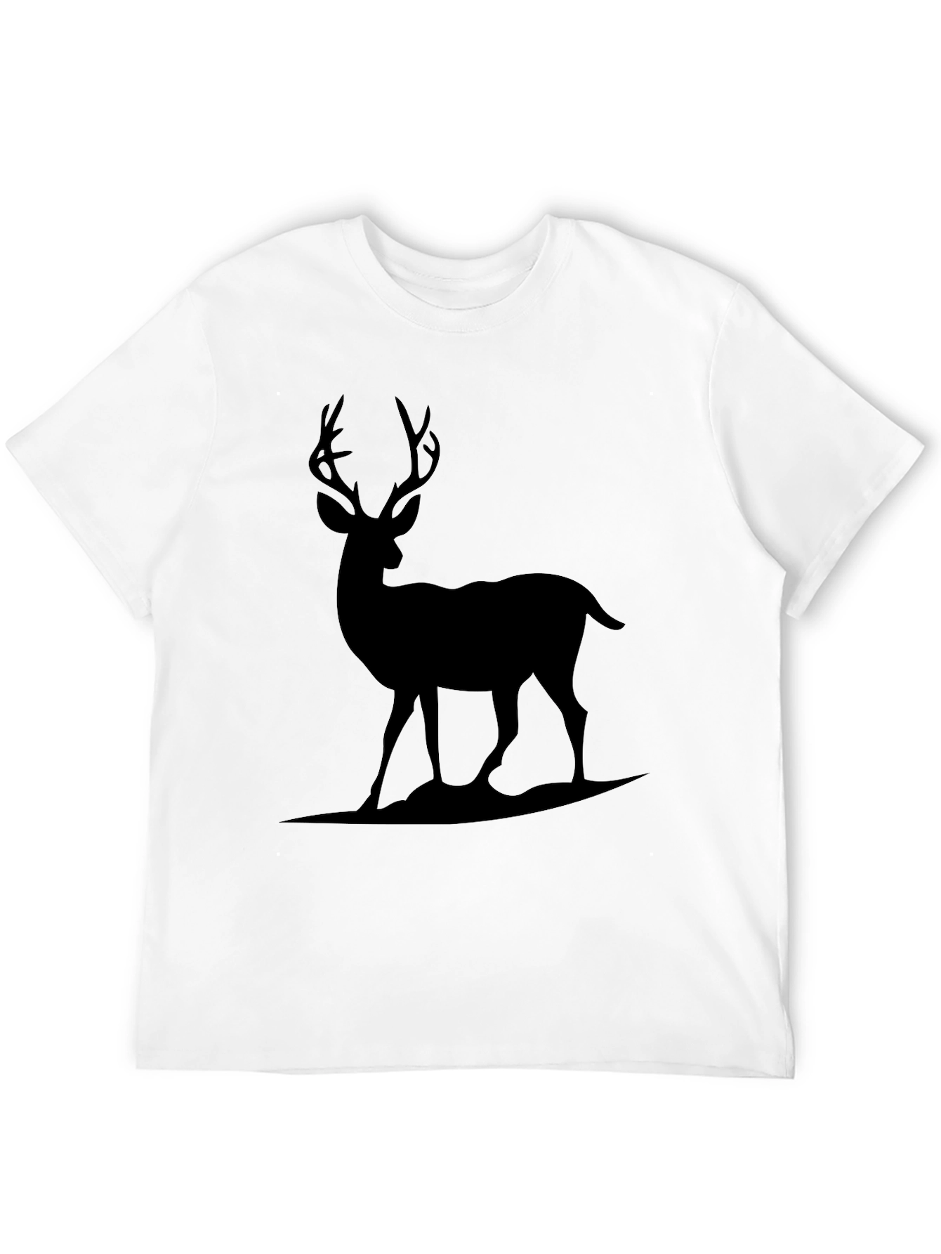 Black Deer Graphic Print Crew Neck Tee view 12