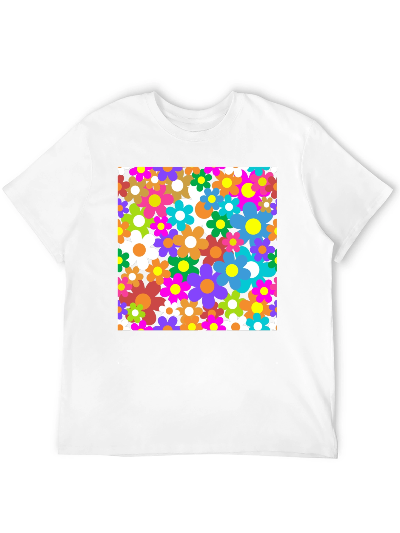 Black Retro Floral Graphic Tee - Black Cotton view 12