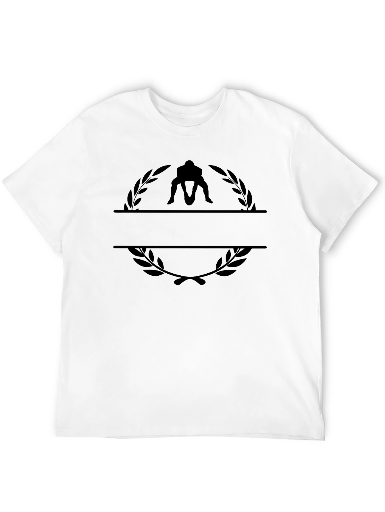 Black Wrestling Laurel Wreath Black T-Shirt view 12