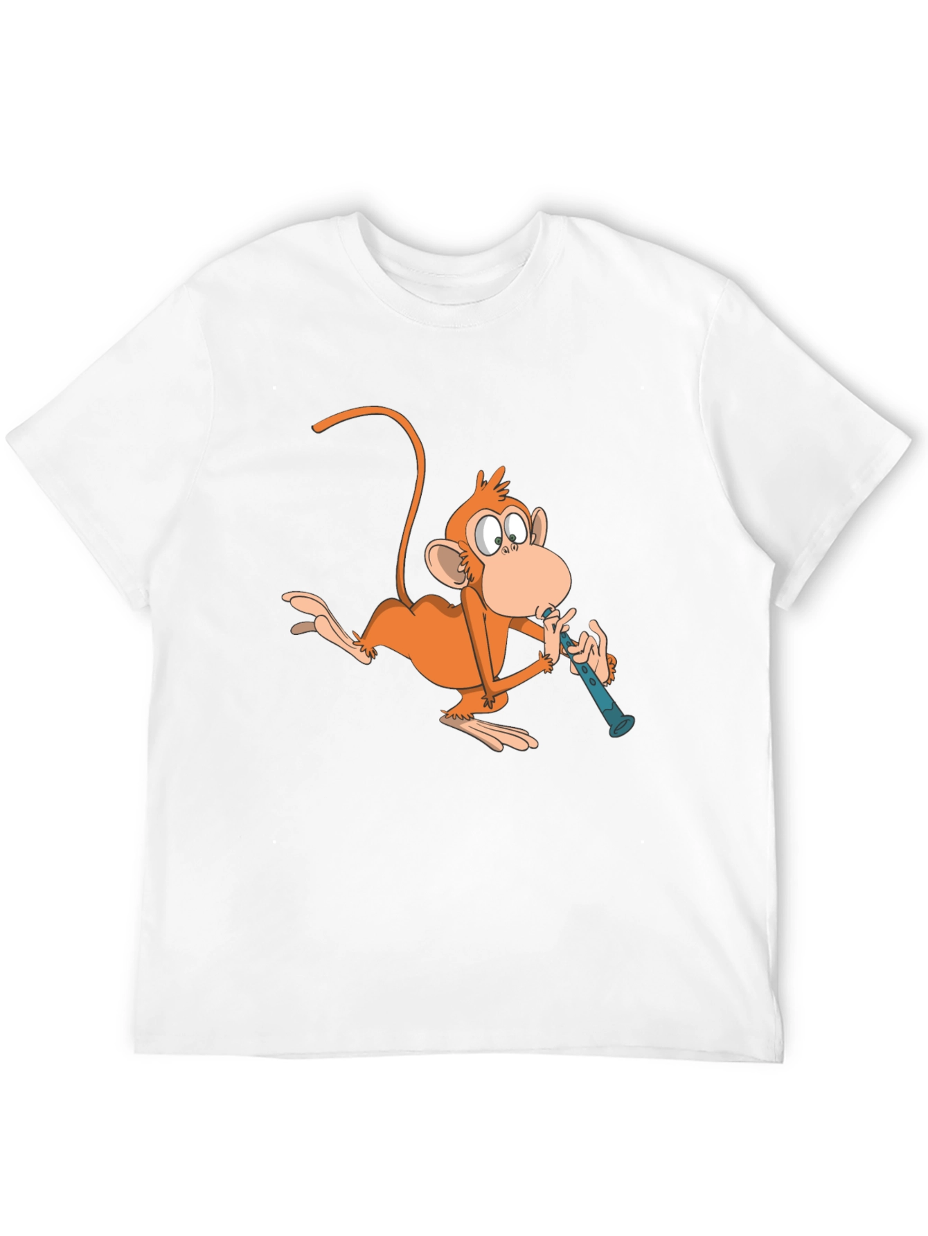 Black Monkey Playing Flute Graphic T-Shirt view 12
