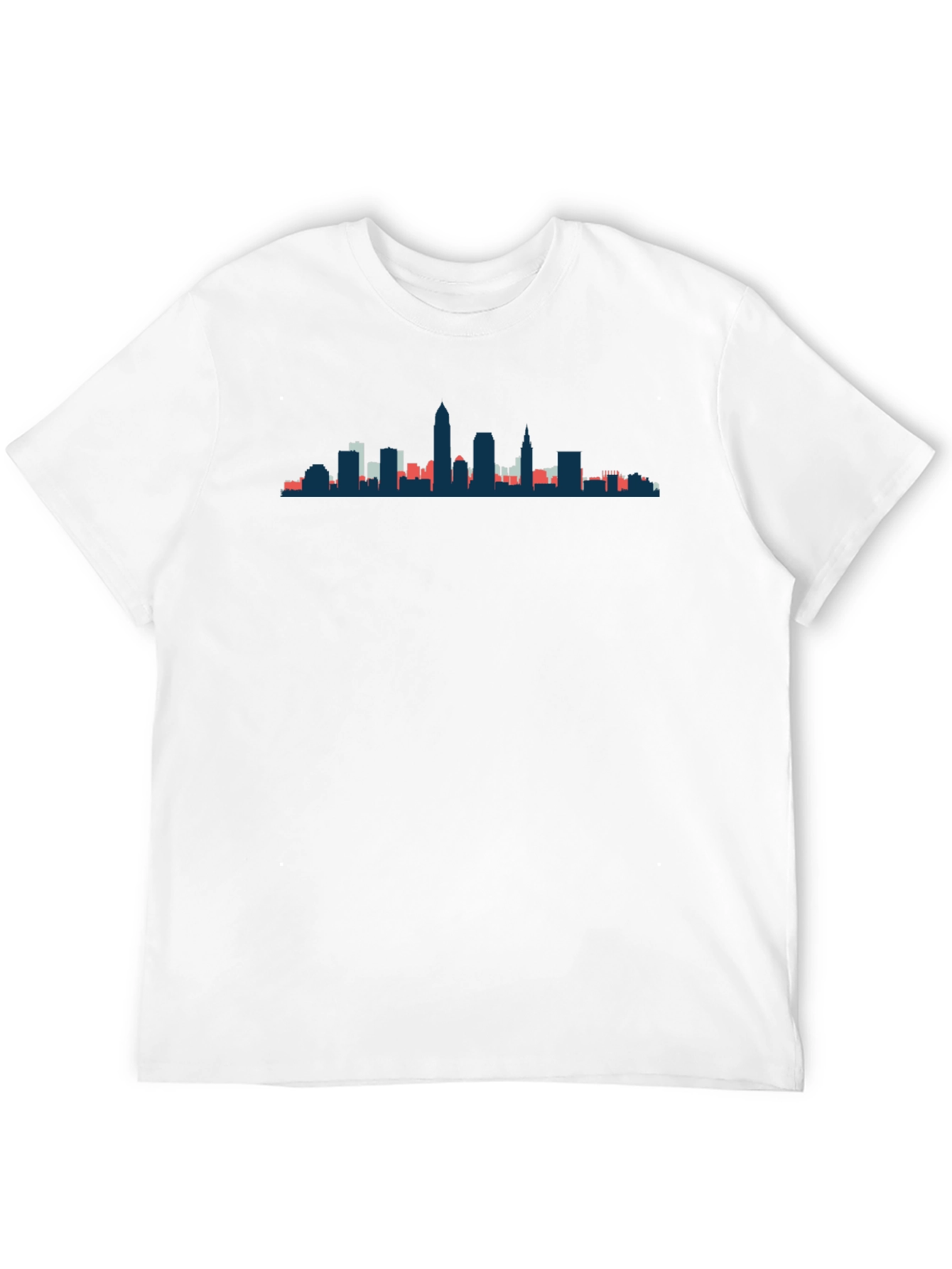 Black City Skyline Graphic Tee - Modern Crew Neck T-Shirt view 12