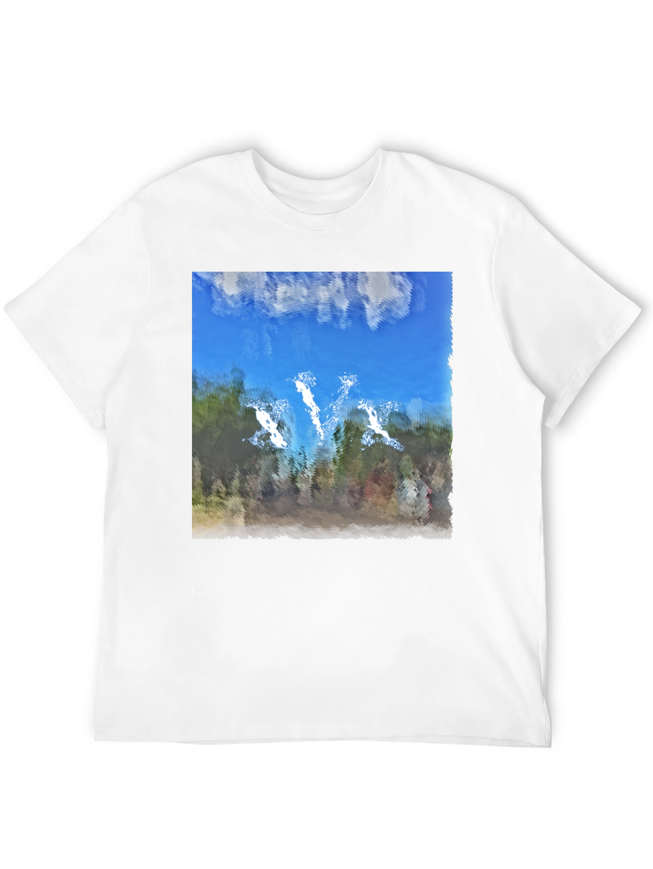 Black Abstract Sky Graphic Black T-Shirt view 12