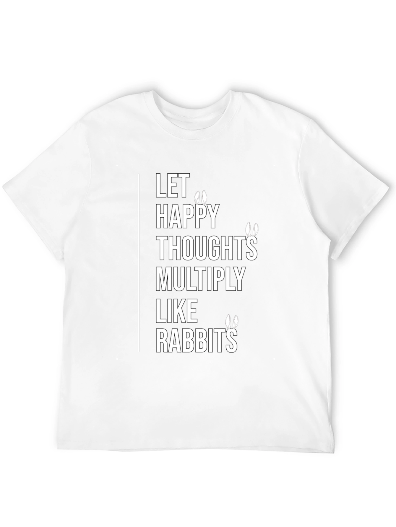 Black Happy Thoughts Rabbit T-Shirt - Multiply the Joy! view 12