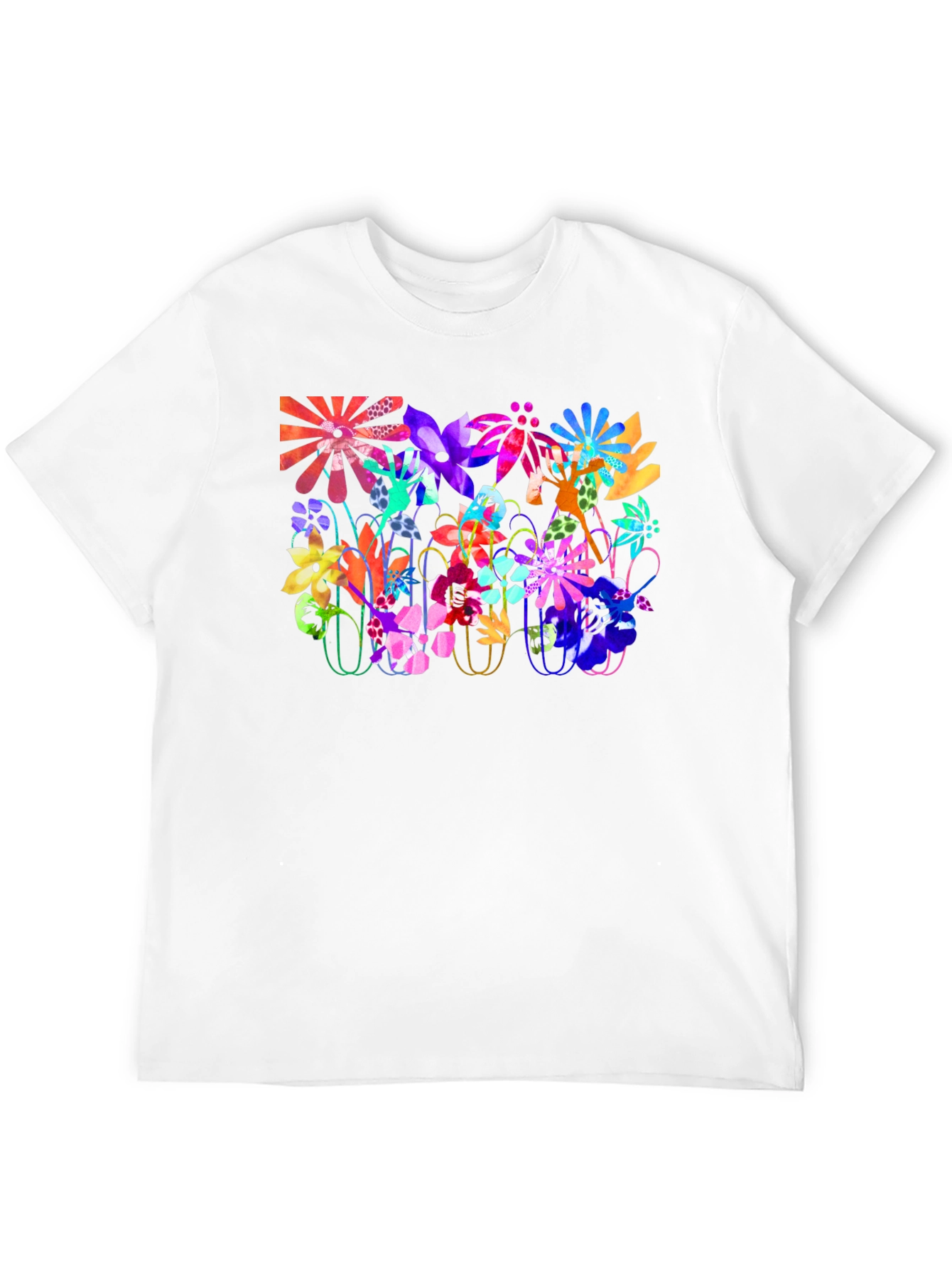 Black Floral Print Crew Neck Tee view 12