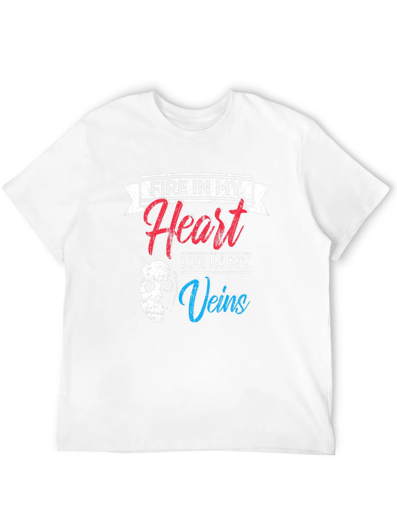 Black Fire Heart Ice Veins Graphic T-Shirt view 12