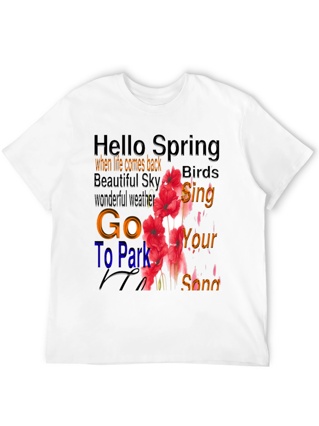 Black Hello Spring Floral Graphic T-Shirt view 12