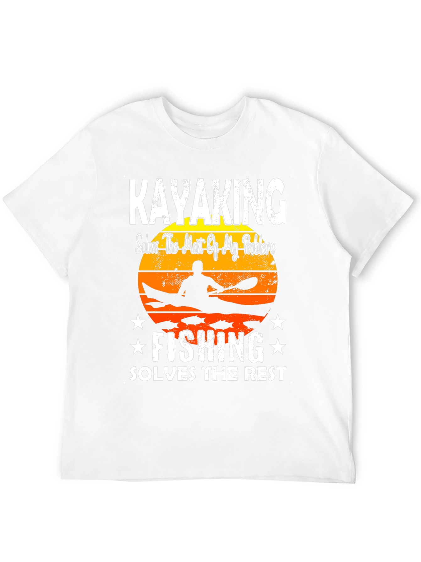 Black Kayaking and Fishing Graphic T-Shirt view 12
