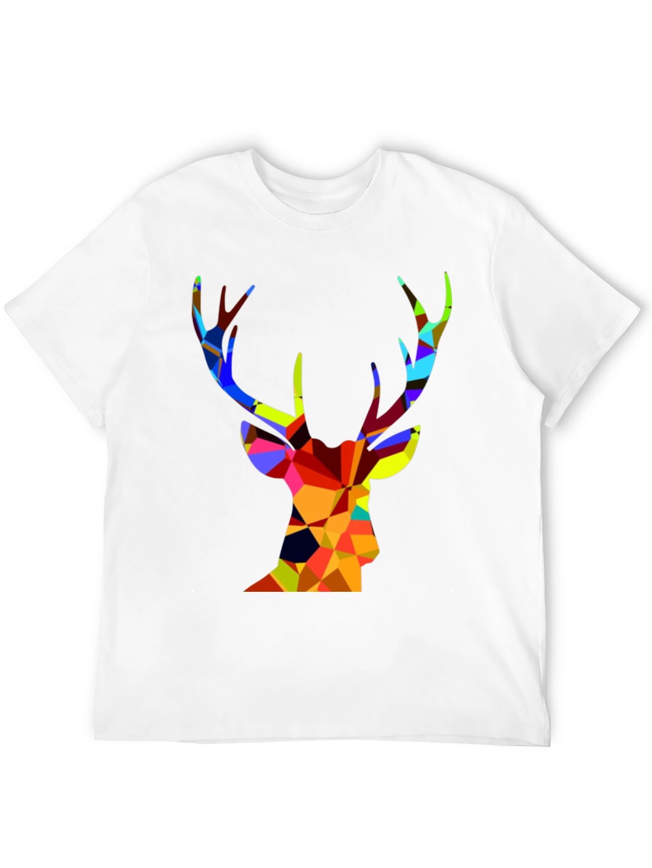 Black Geometric Deer Graphic T-Shirt view 12