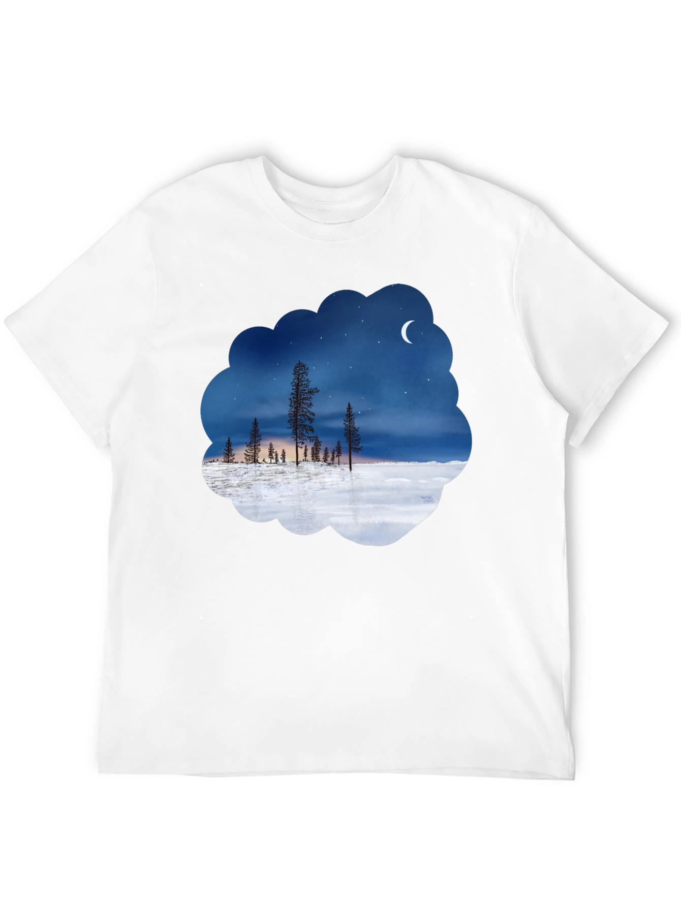 Black Night Sky Landscape Graphic Tee view 12