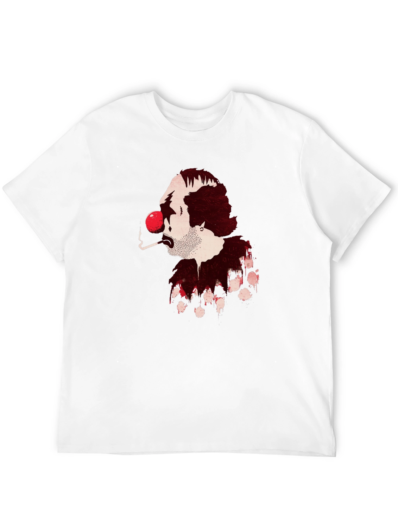 Black Smoking Clown Graphic Black T-Shirt view 12