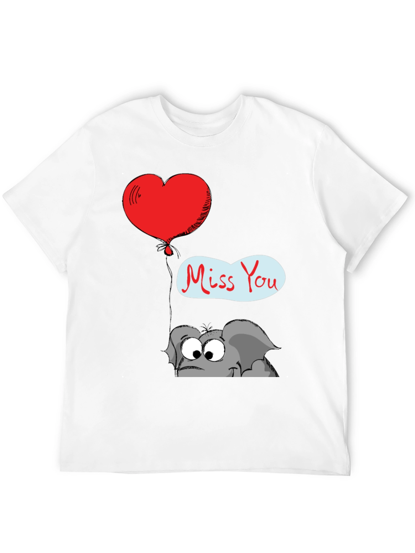 Black Cute Elephant Miss You T-Shirt view 12