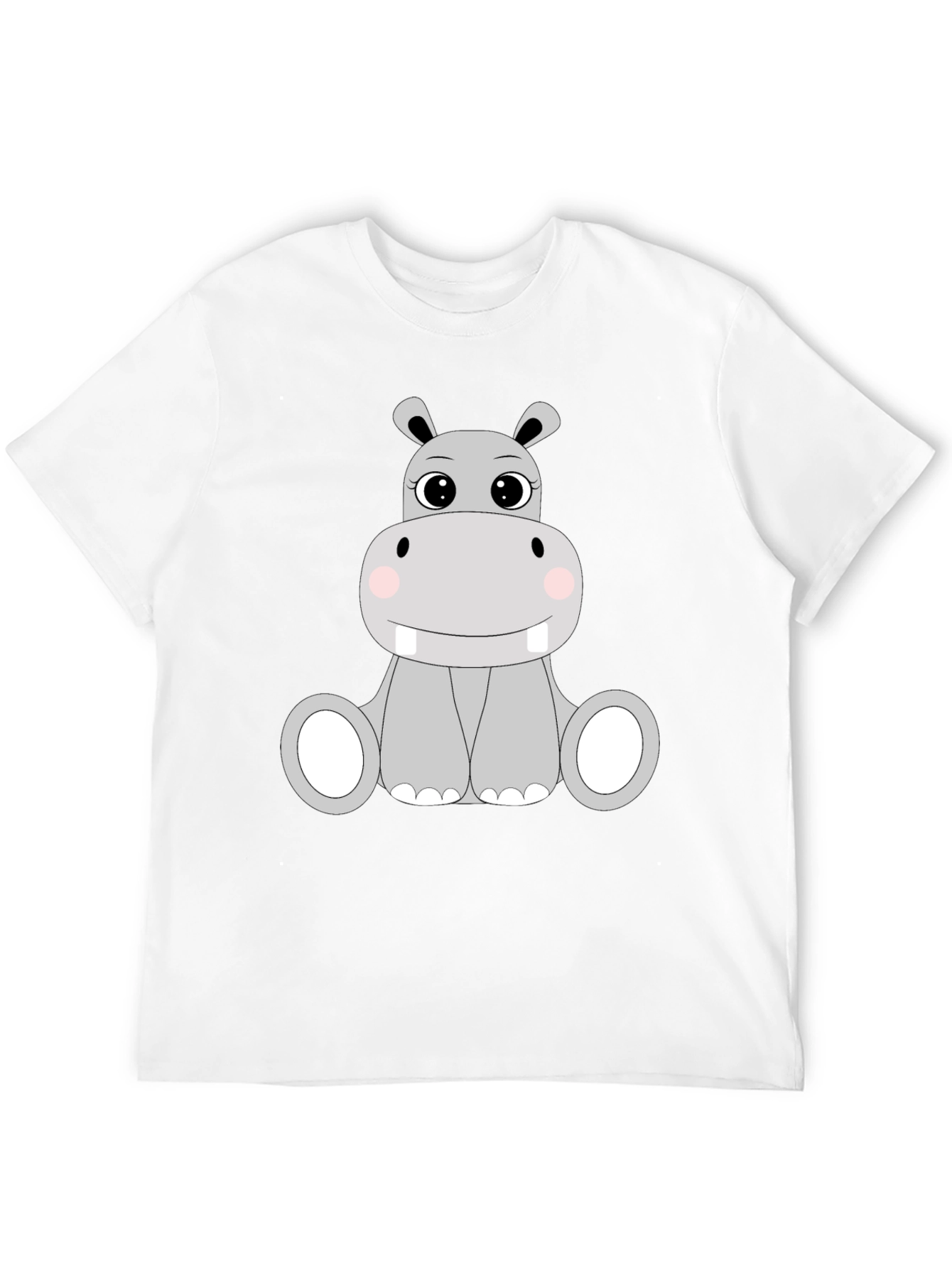 Black Cute Hippo Graphic Tee - Black view 12