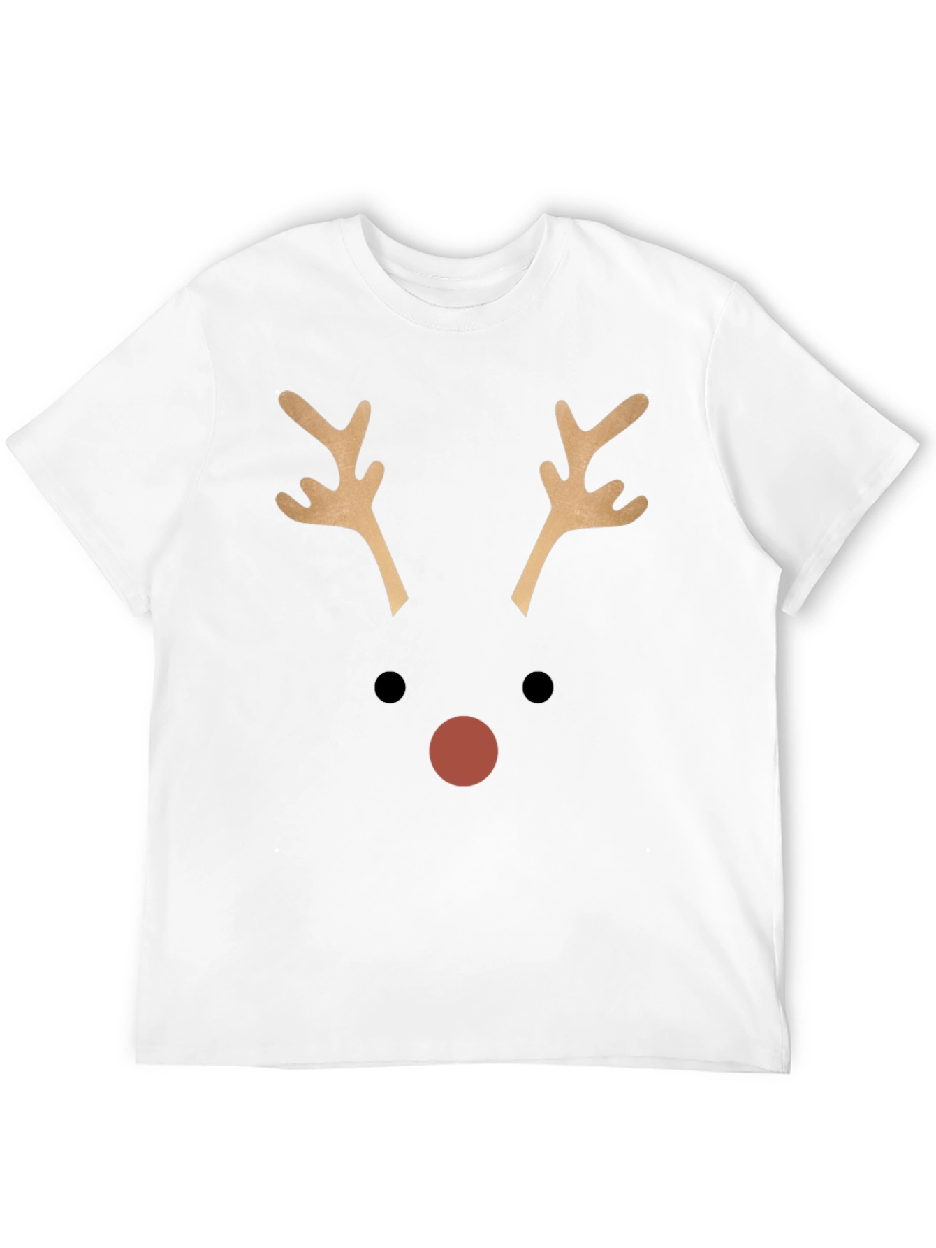 Black Reindeer Face Graphic T-Shirt - Christmas Holiday Tee view 12