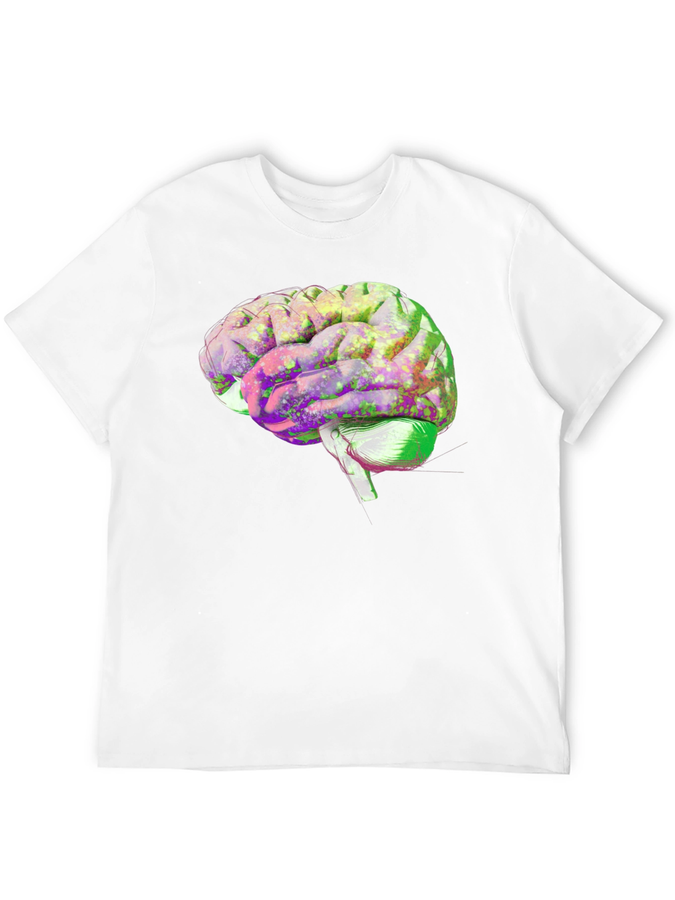 Black Brain Graphic Print Black Cotton T-Shirt view 12