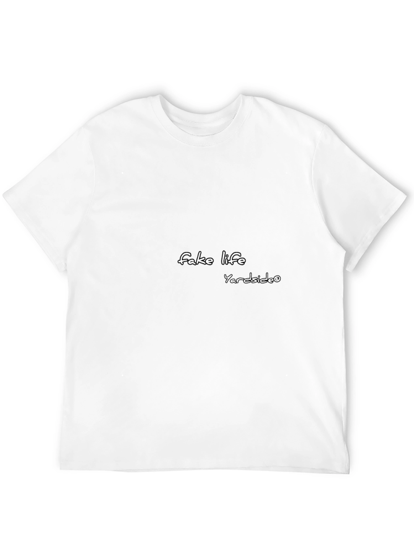 Black Fake Life Tee - Yardside Black Cotton T-Shirt view 12