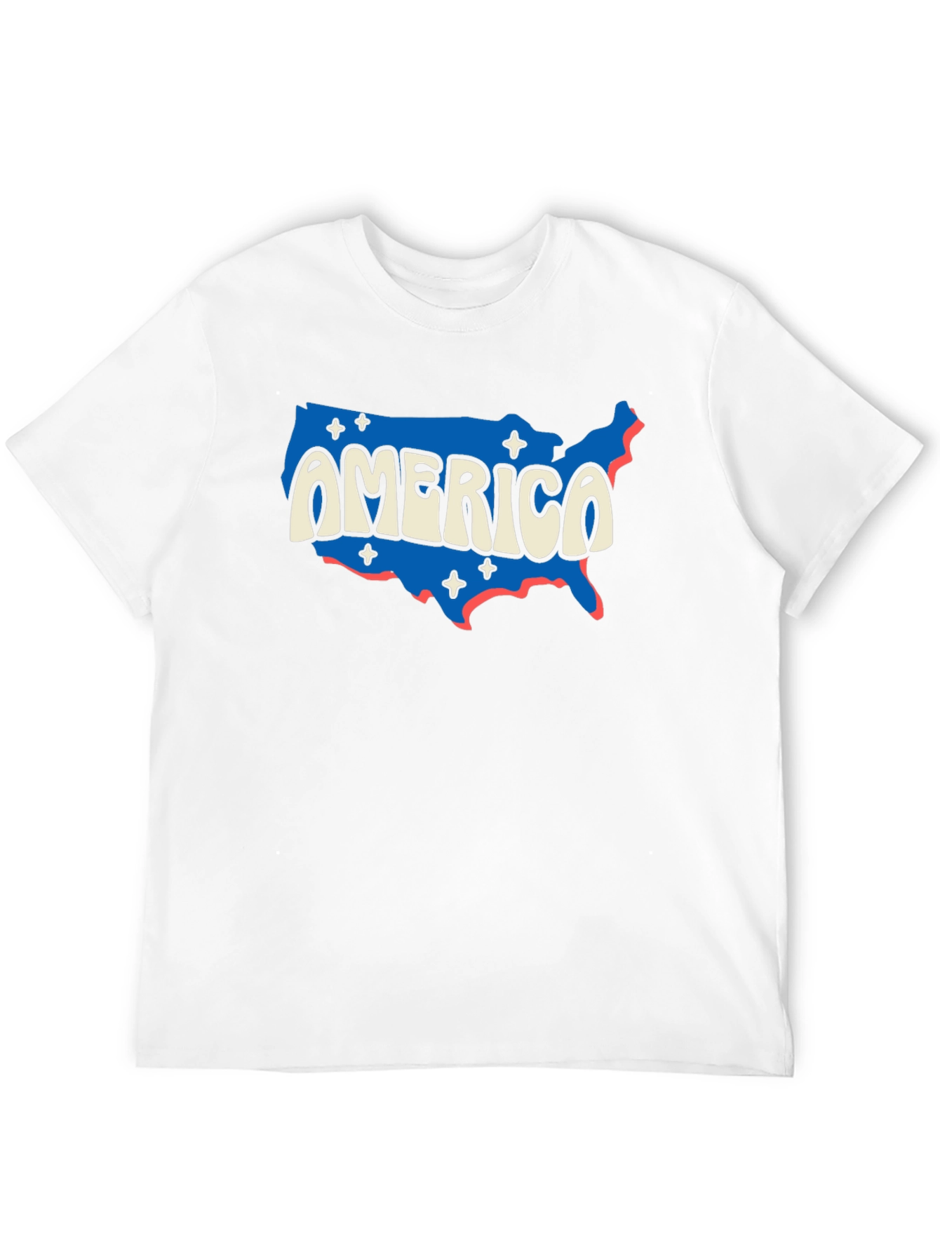 Black Retro America Map Graphic T-Shirt view 12