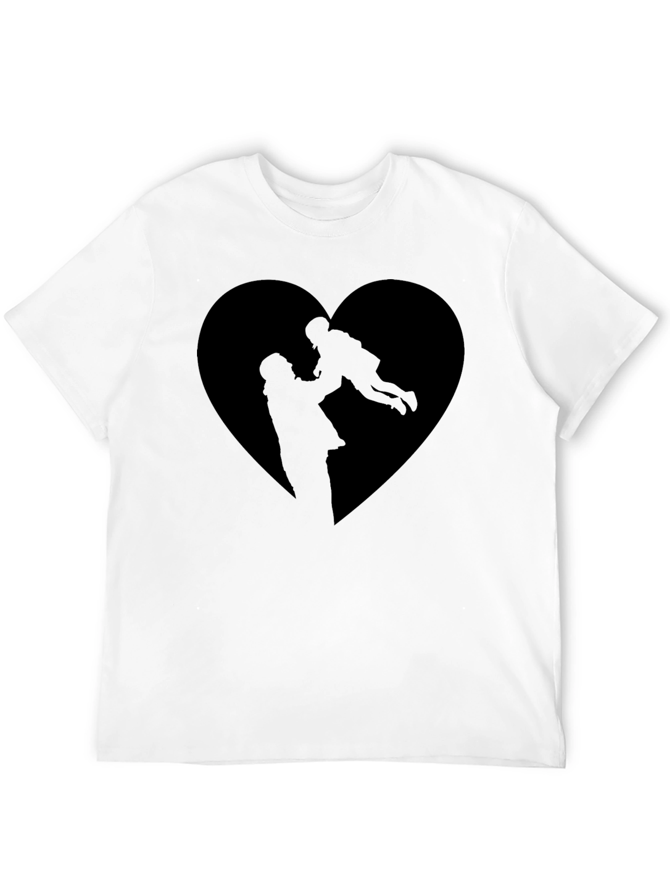 Black Heart Silhouette Graphic Tee - Father & Child view 12