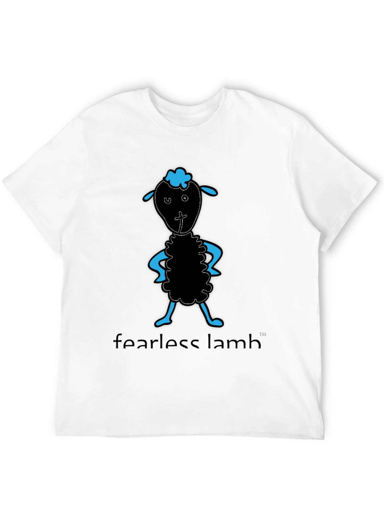 Black Fearless Lamb Graphic Tee - Black Cotton T-Shirt view 12