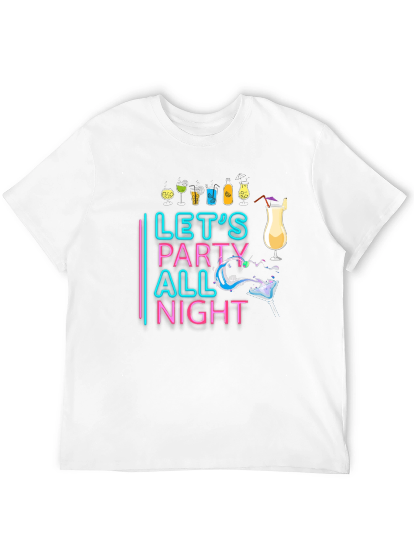 Black Let's Party All Night Black T-Shirt view 12
