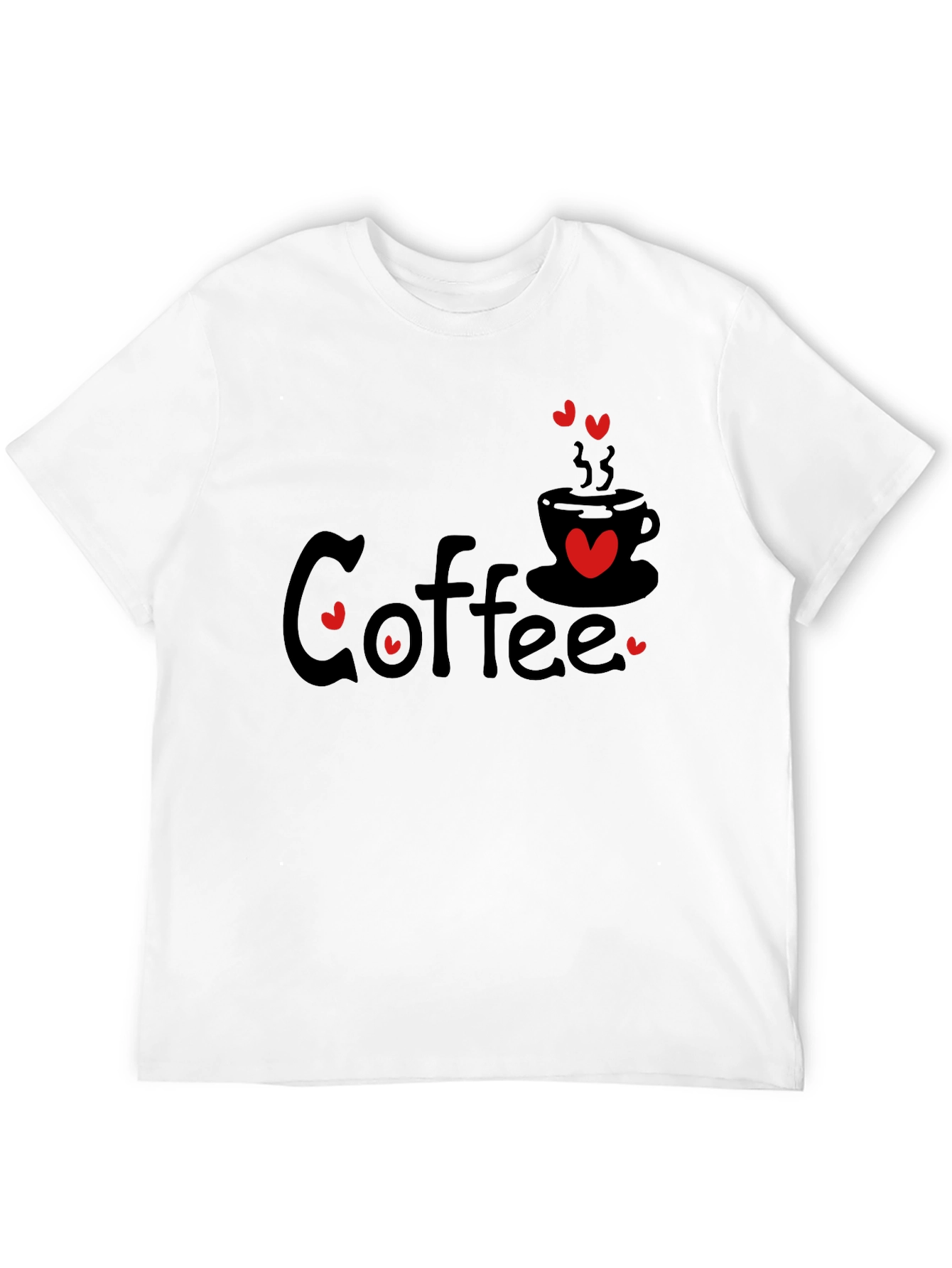 Black Coffee Lover Heart Tee - Black Unisex T-Shirt view 12