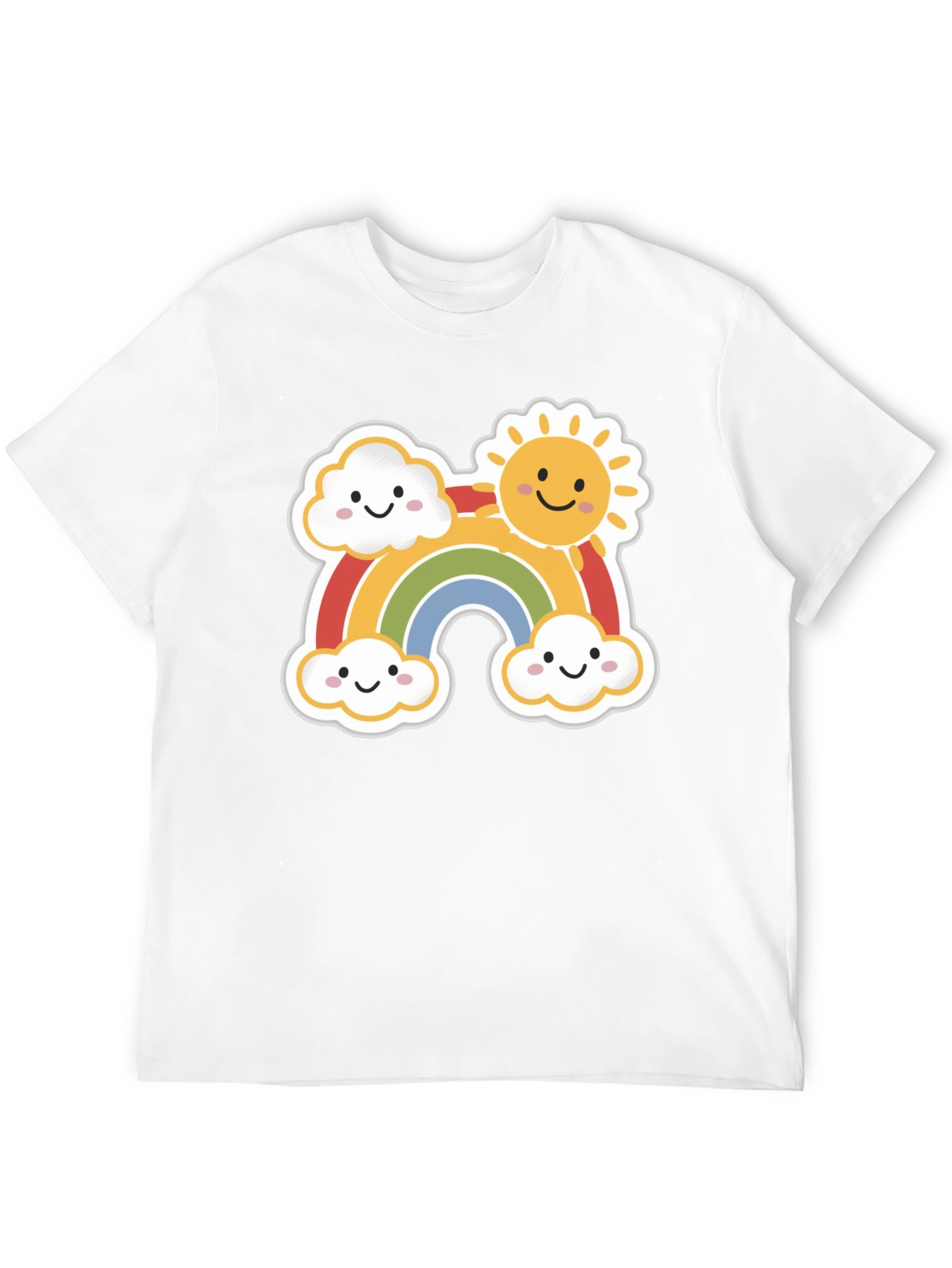 Black Cute Rainbow & Sun Graphic Tee - Black Cotton Shirt view 12