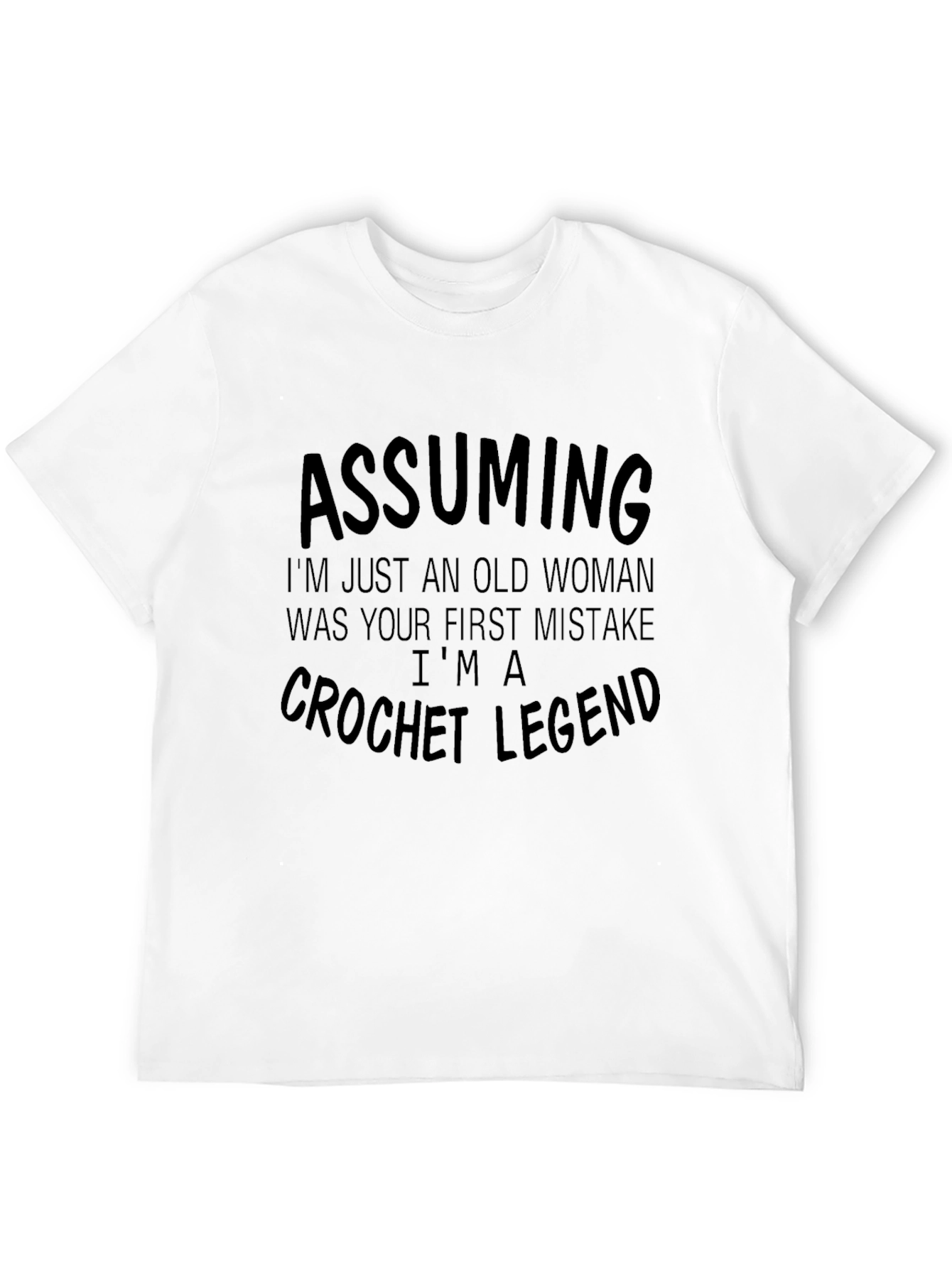 Black Crochet Legend T-Shirt - Old Woman's Mistake view 12