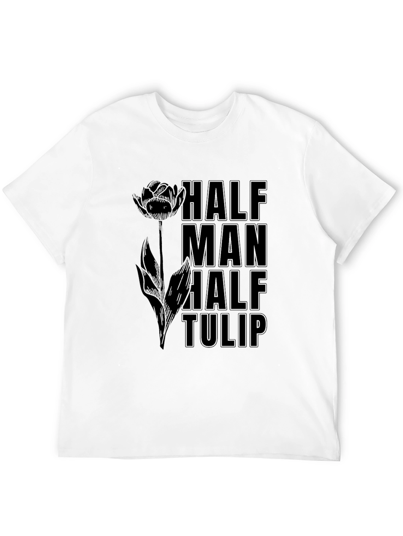 Black Half Man Half Tulip Graphic Tee view 12