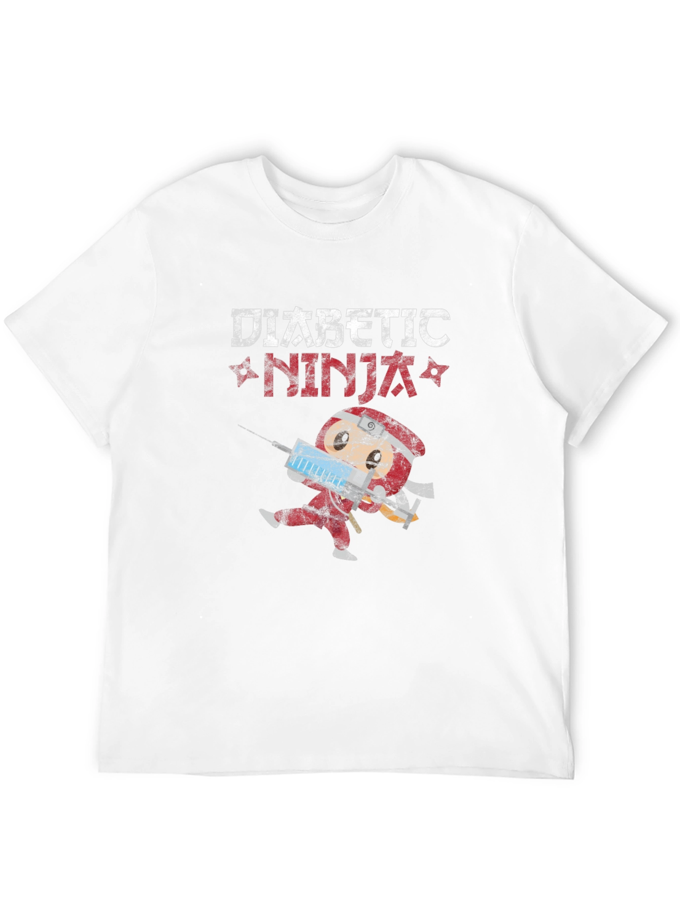 Black Diabetic Ninja Novelty T-Shirt view 12