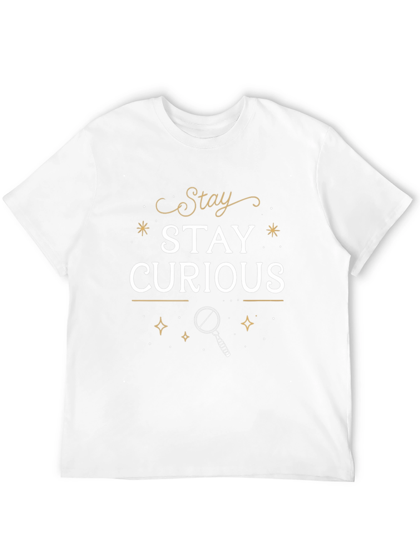 Black Stay Curious Black Graphic T-Shirt view 12