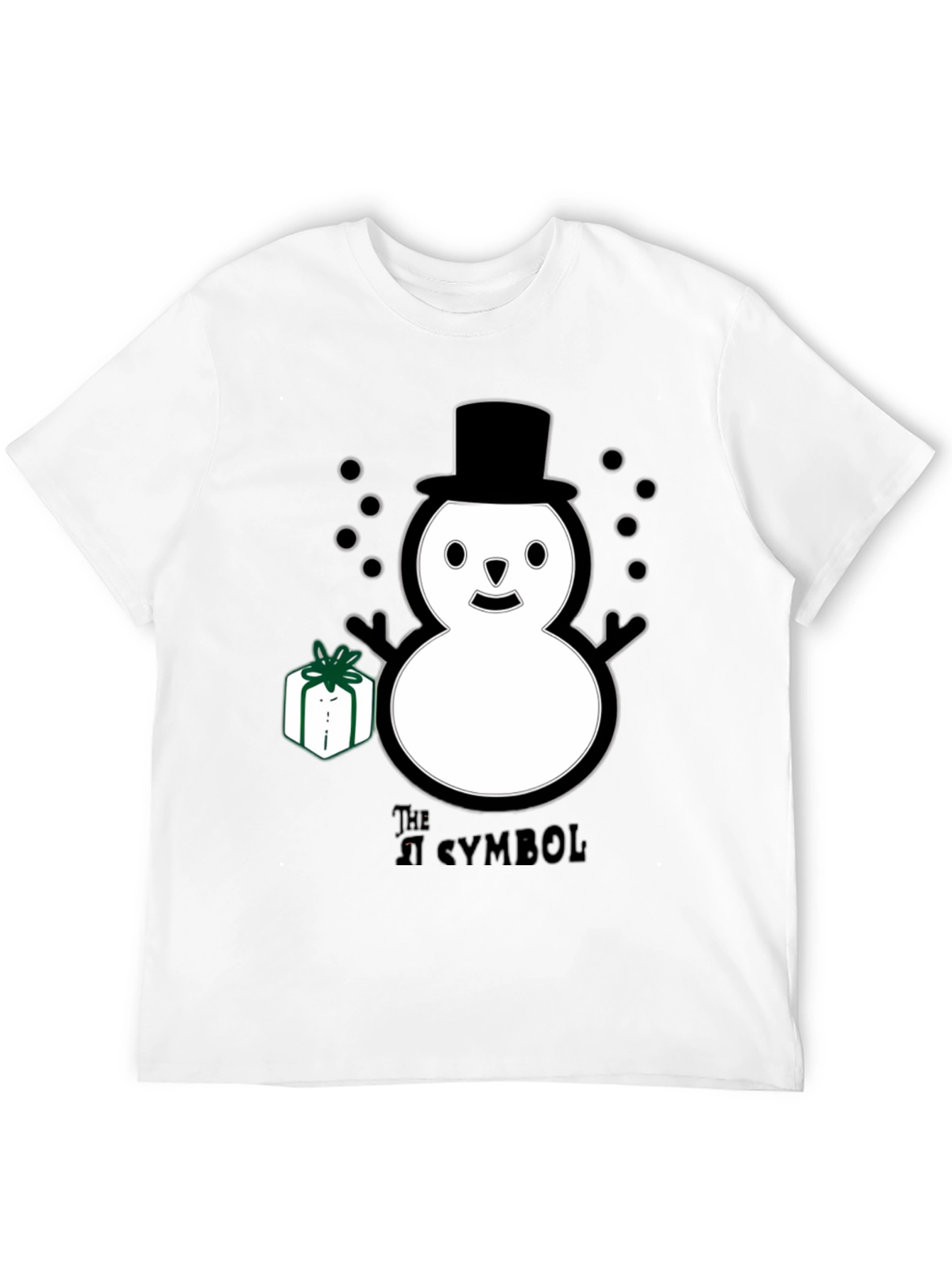 Black Whimsical Snowman T-Shirt view 12