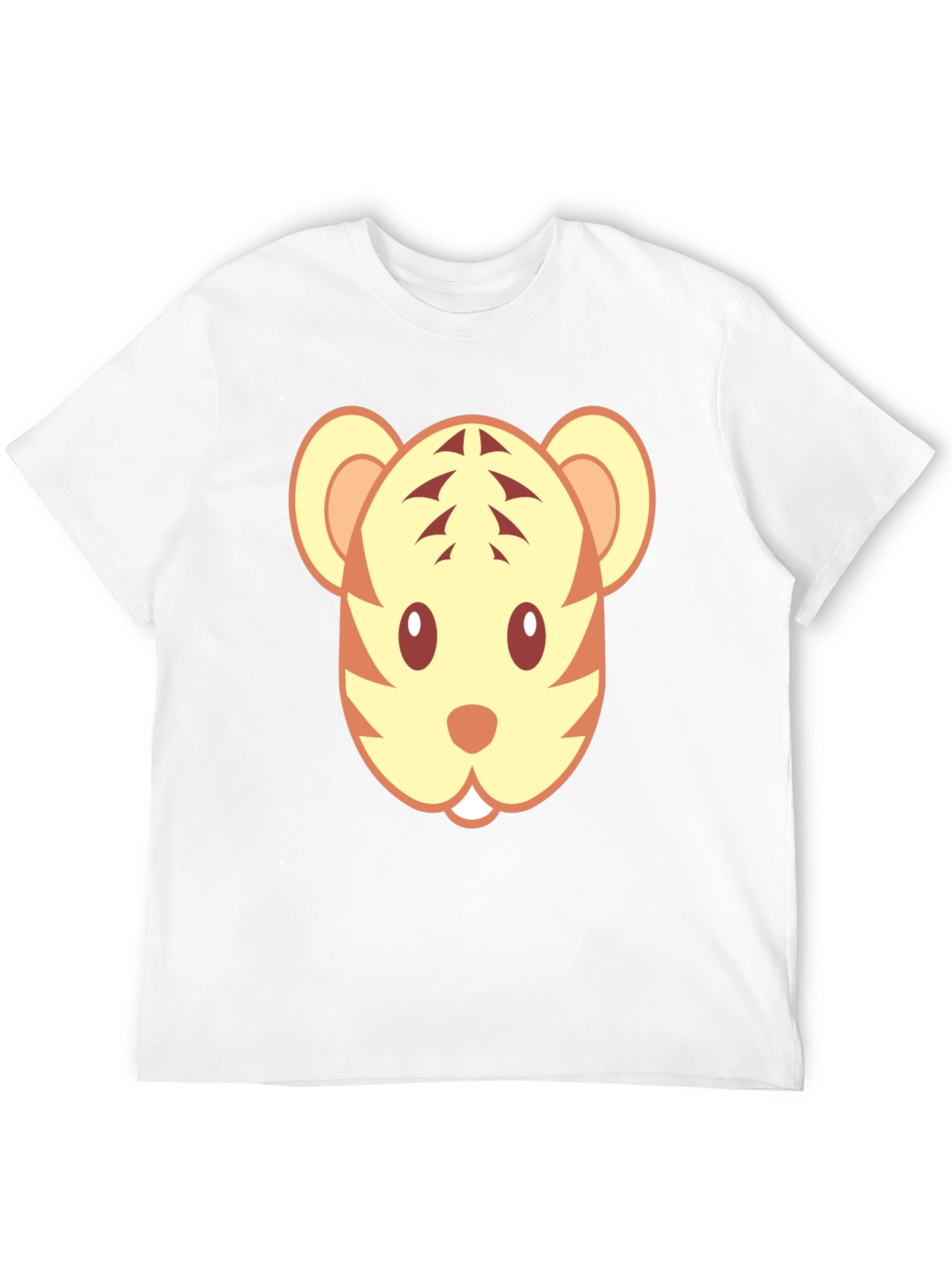 Black Cute Tiger Face Graphic Black T-Shirt view 12