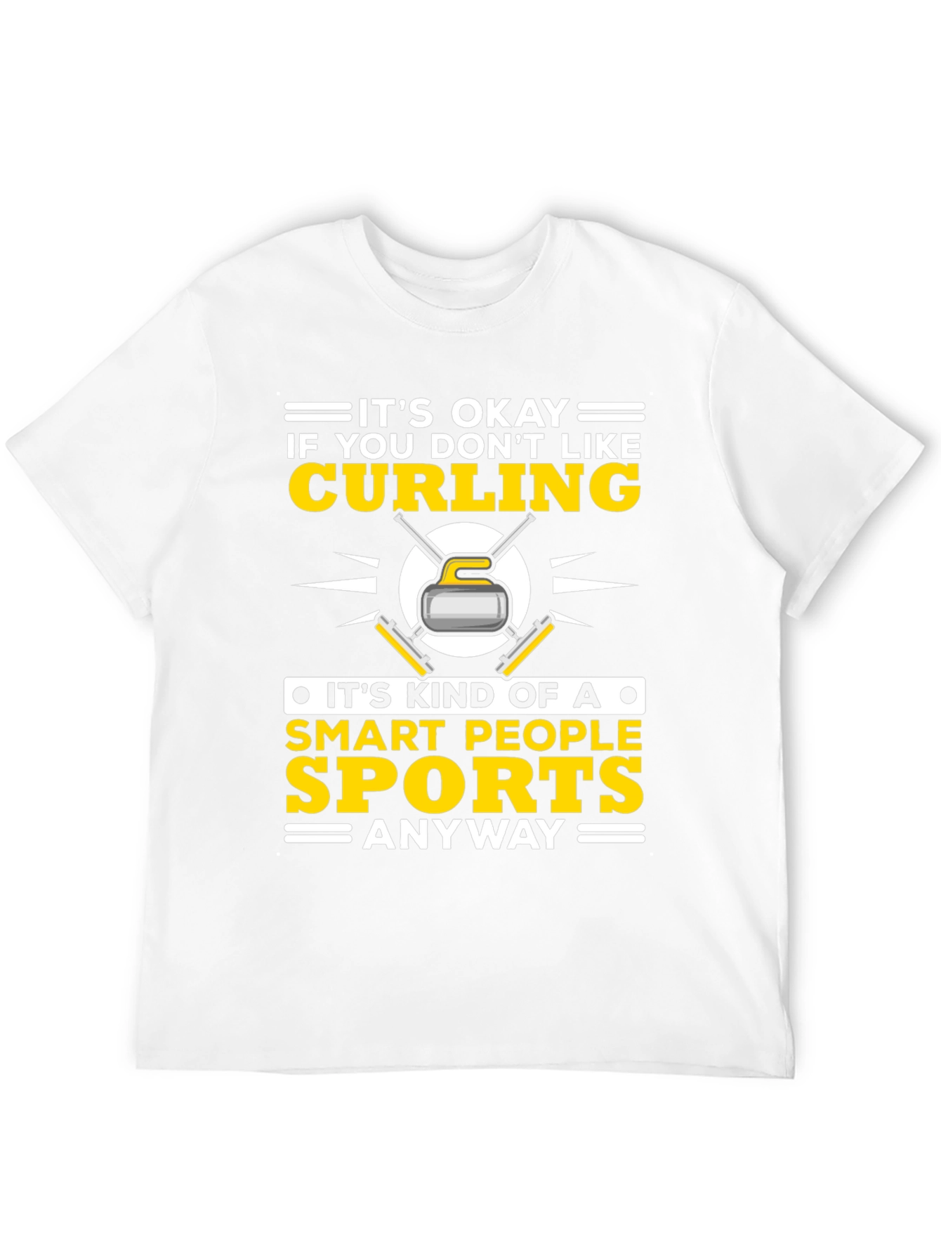 Black Funny Curling Smart People Sports T-Shirt view 12