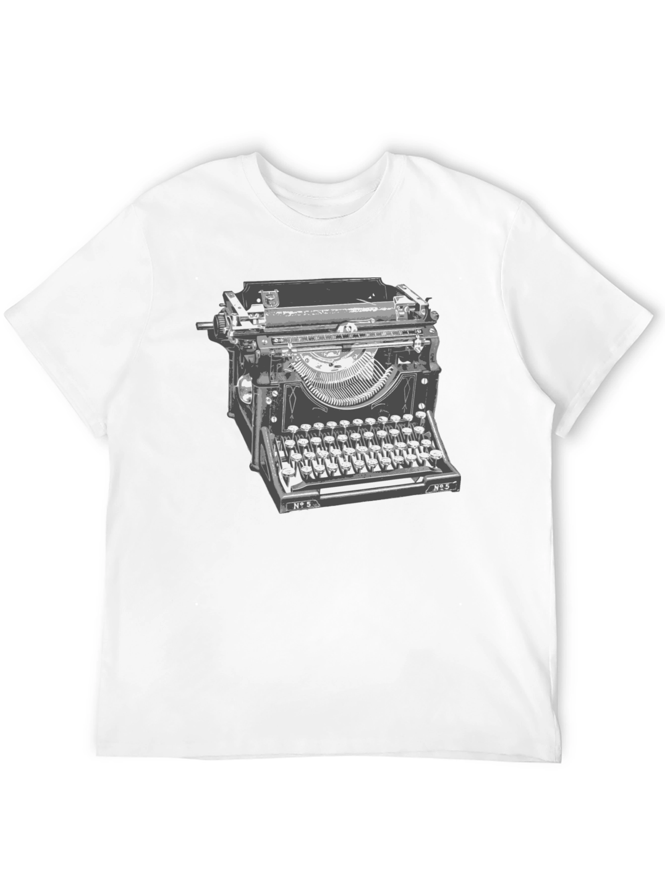 Black Vintage Typewriter Graphic T-Shirt - Classic Writer Tee view 12